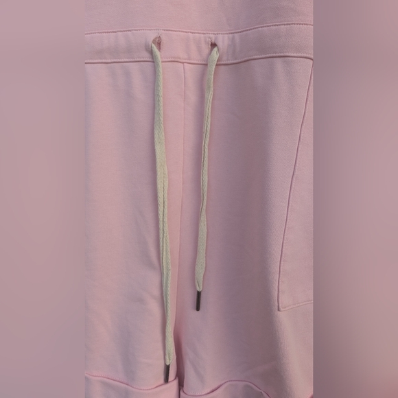 Pink Lily Cloth Pink Overall Shorts With Drawstring Waste Size Small - Picture 3 of 5